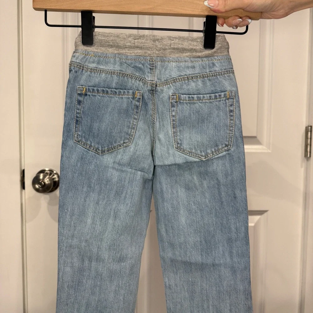 Old Navy Relaxed Distressed Jeans Light Wash Knit Waistband Size 4T Boys‎ Girls